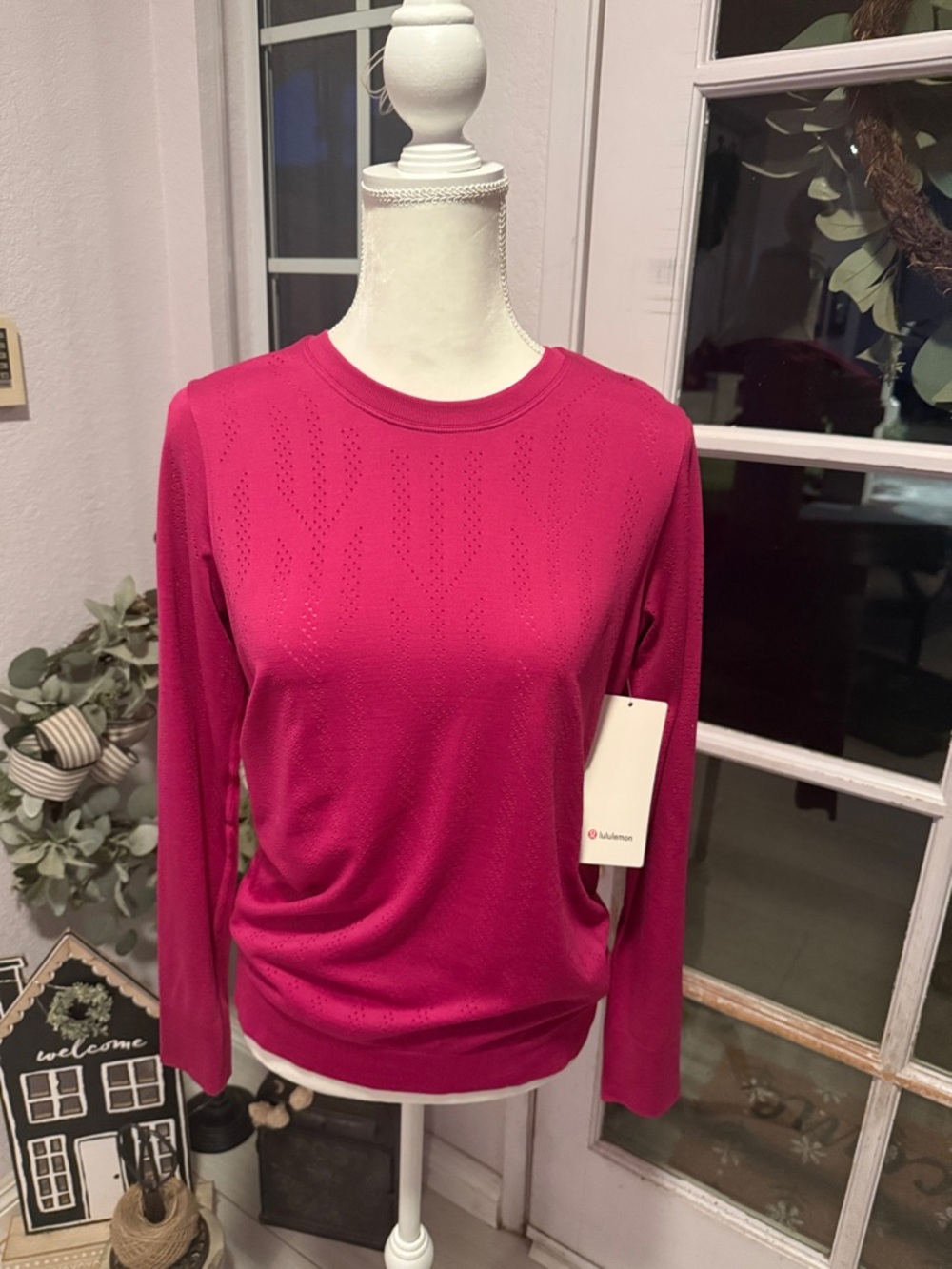 Lululemon Women’s Swiftly Breathe Long-Sleeve Knit Top in Berry